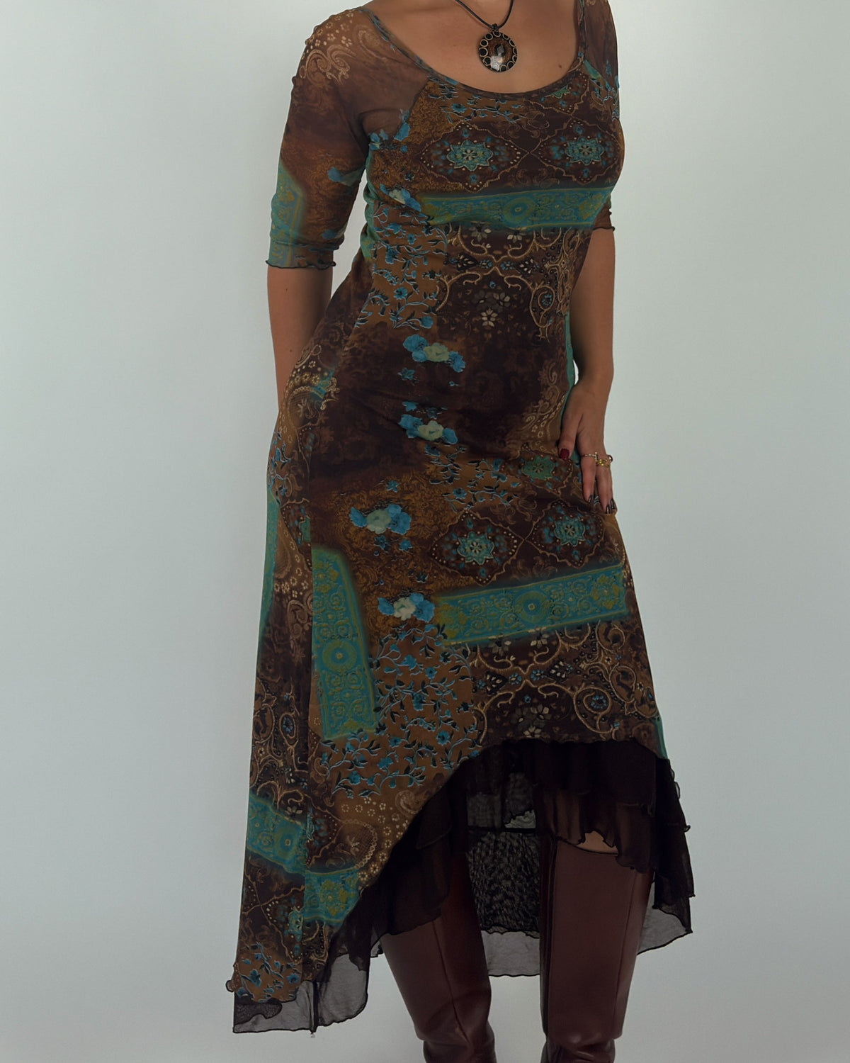 Stretch Mesh Maxi Dress - M-XL