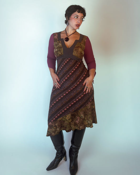 Patchwork Midi Dress - M/L
