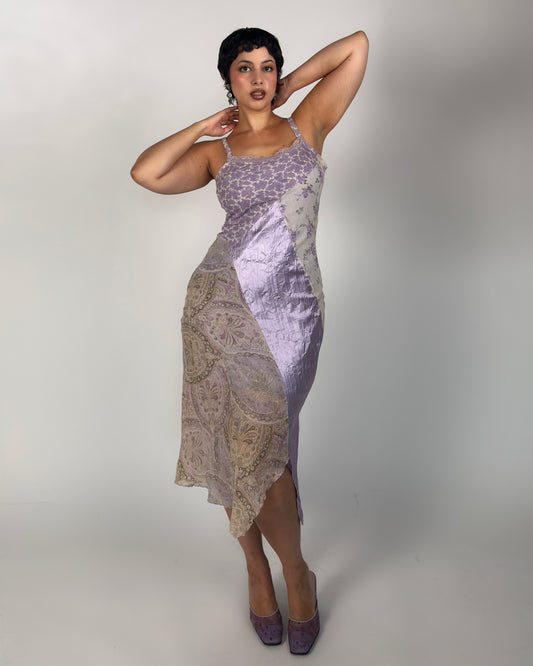 French Lavender Patchwork dress - M/L