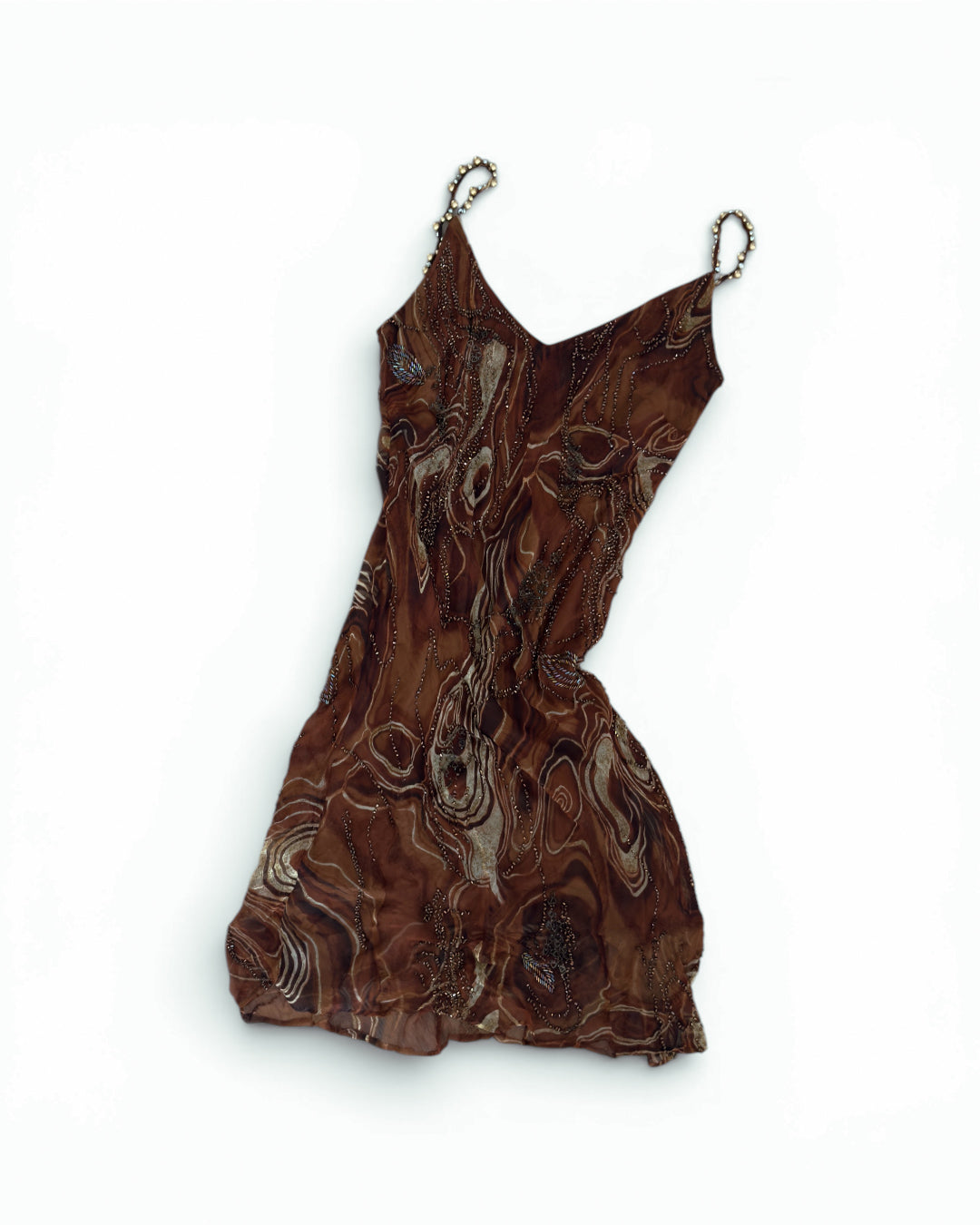 Vintage Italian Silk Beaded Dress - size M/L