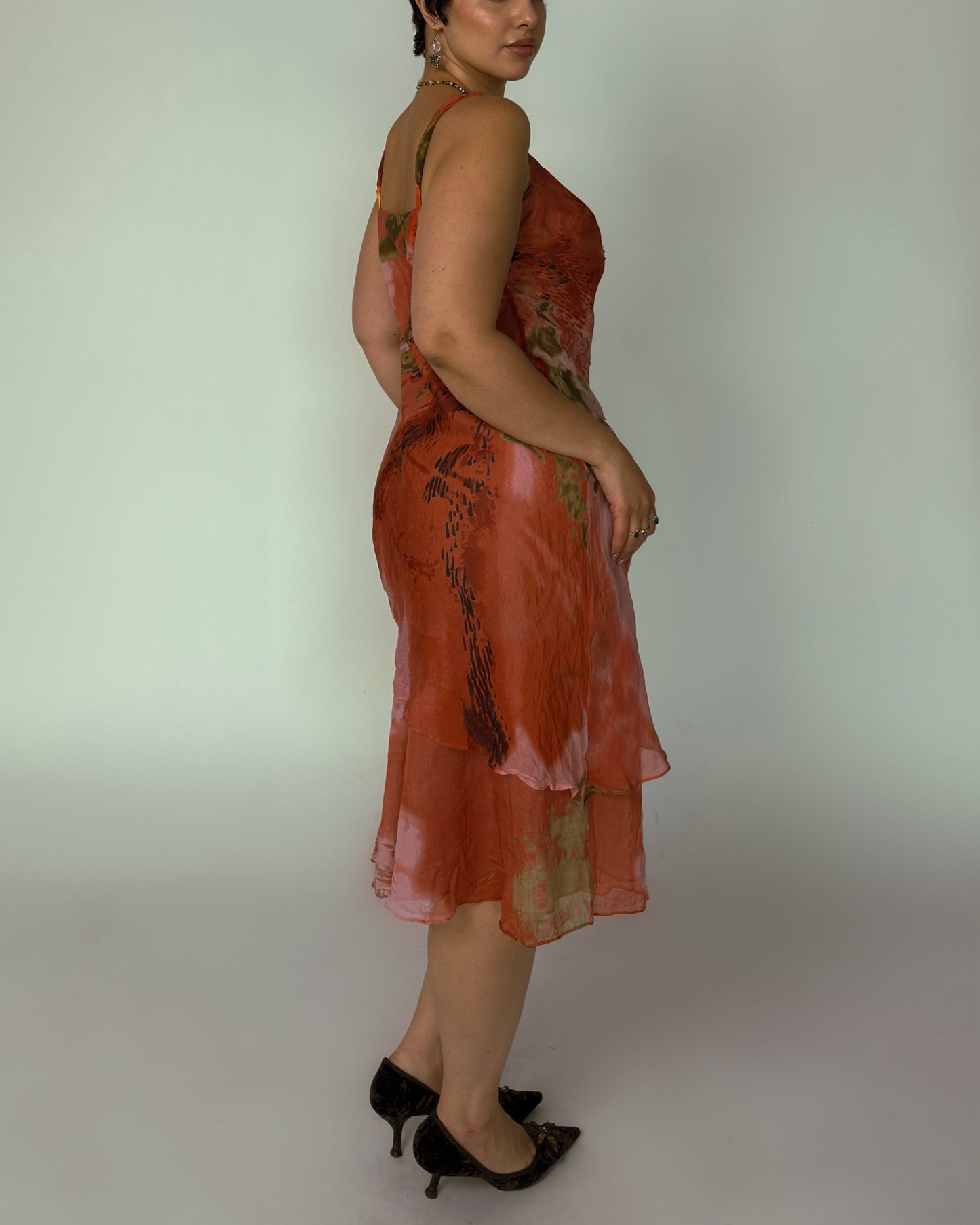 Vintage Pink Silk Beaded Dress