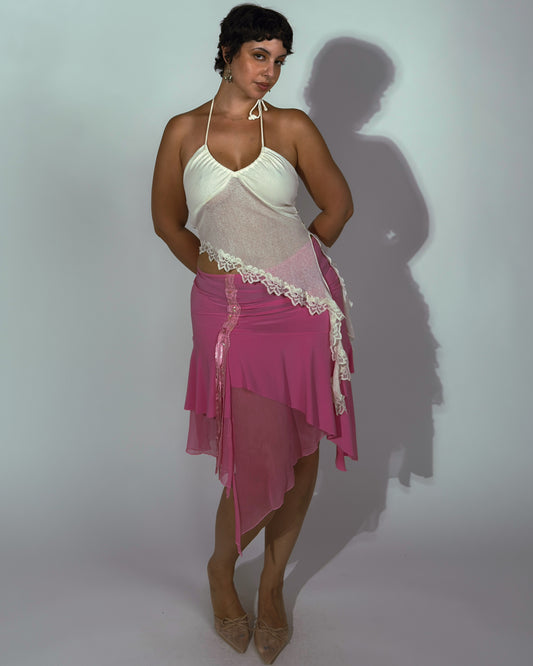 Vintage French Y2K Stretch Skirt - size M-XL