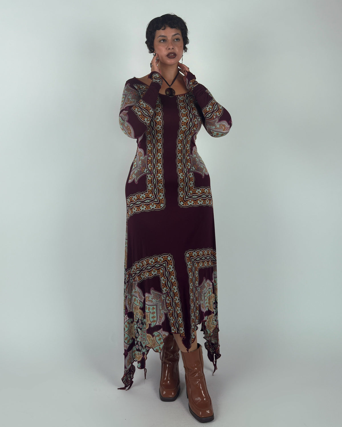 Burgundy Stretch Maxi Dress - M/L