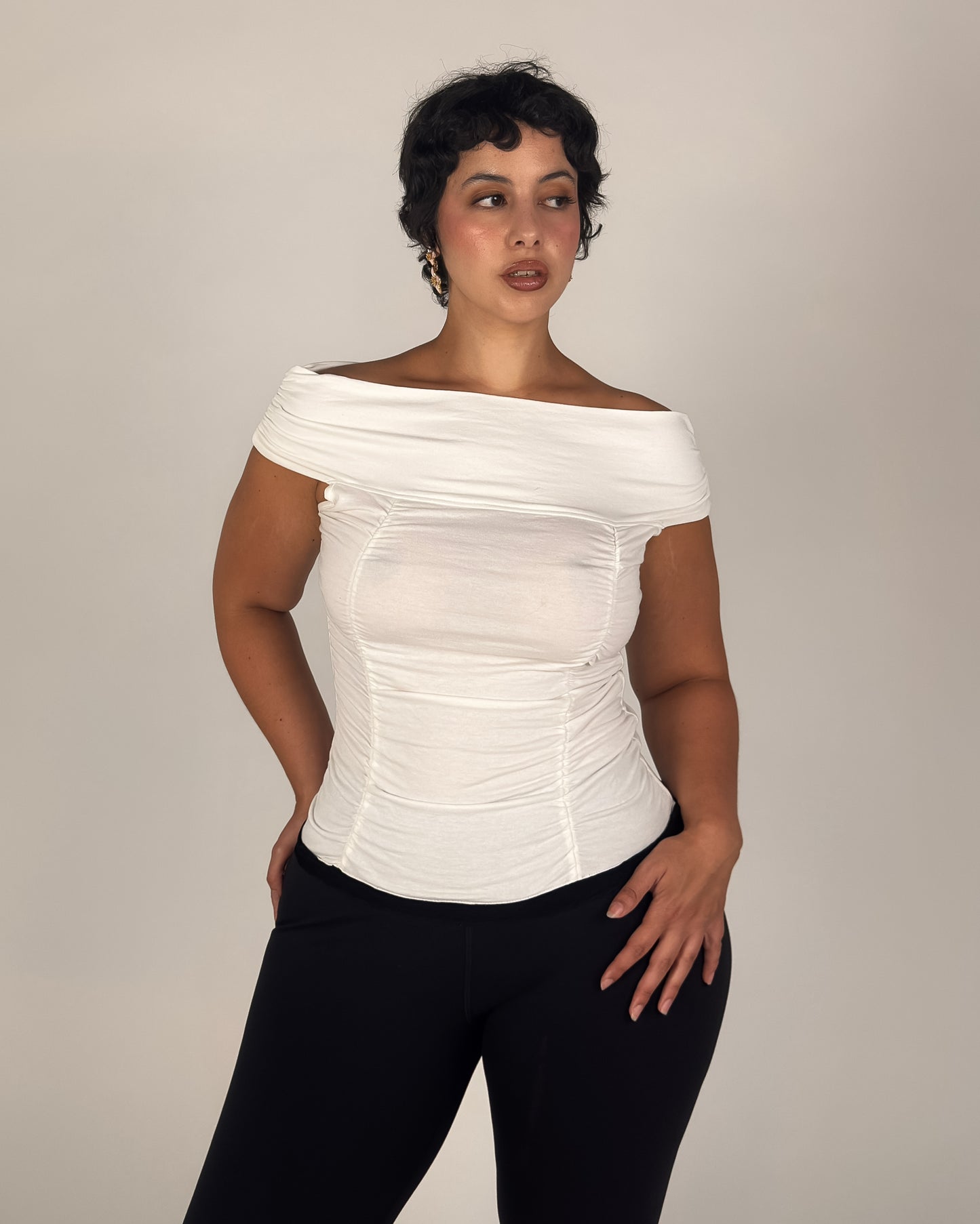 French Off Shoulder Top - M/L