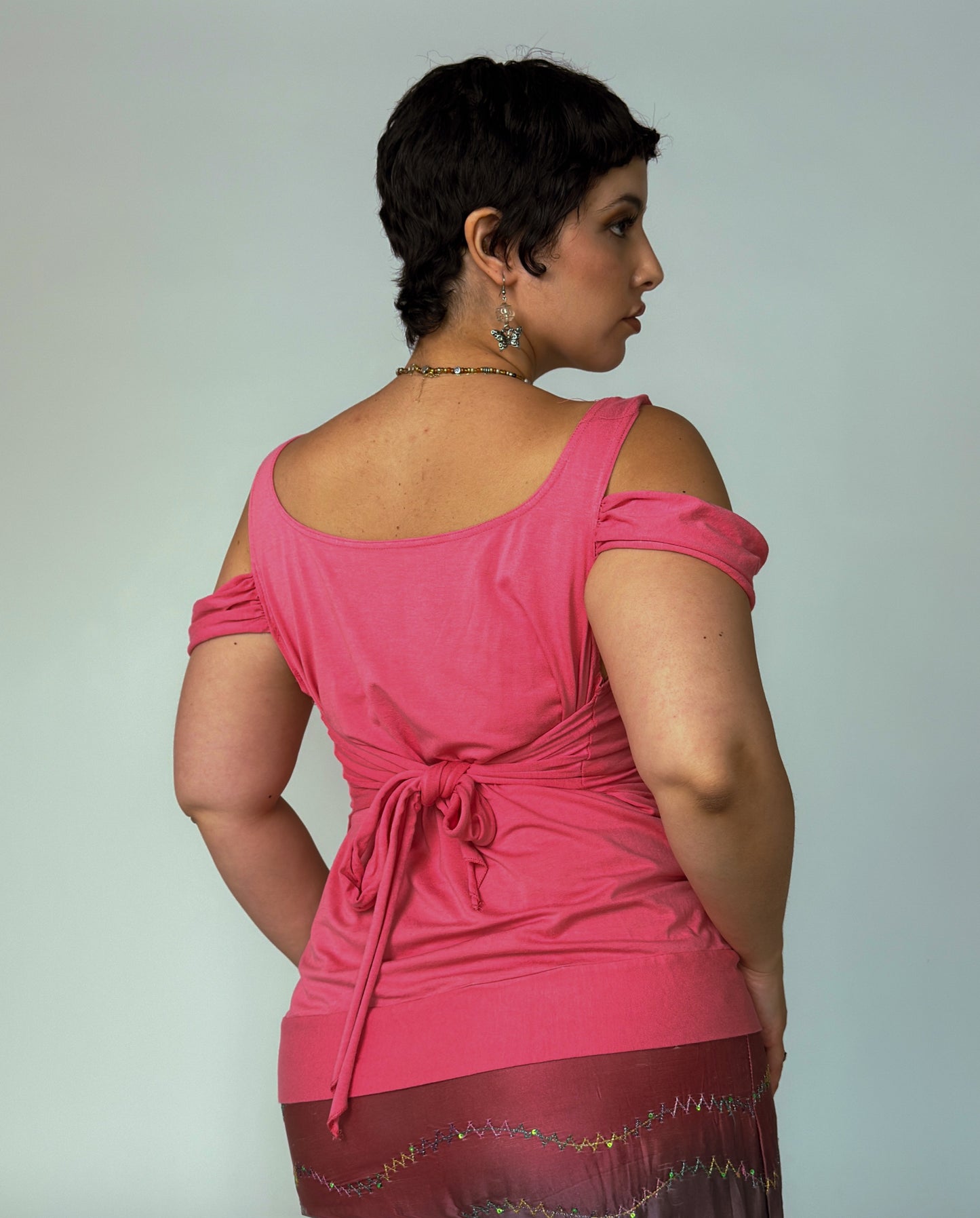 Baby pink Top with Tie-Back - size L-XXL