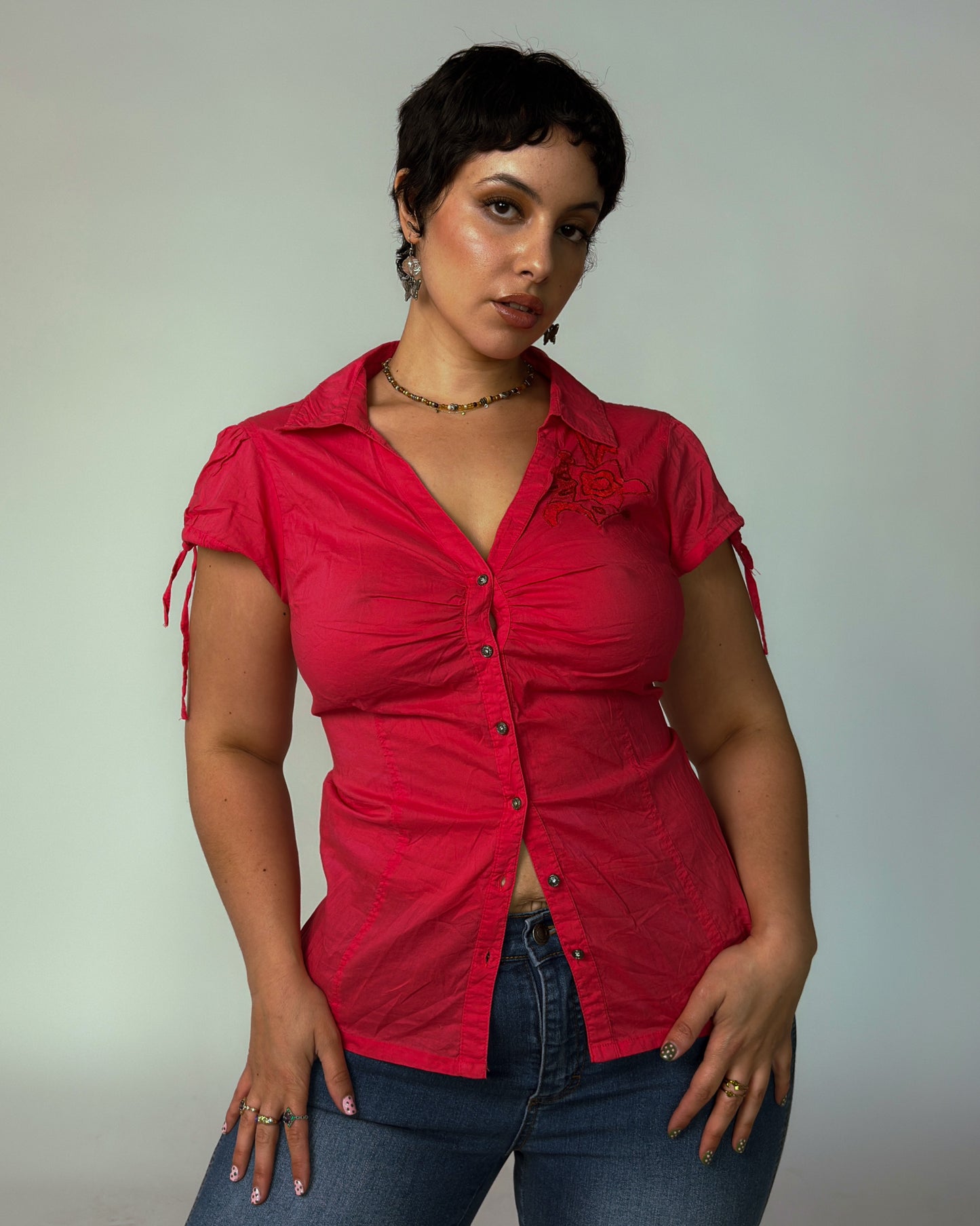 Vintage Pink Blouse - size M/L