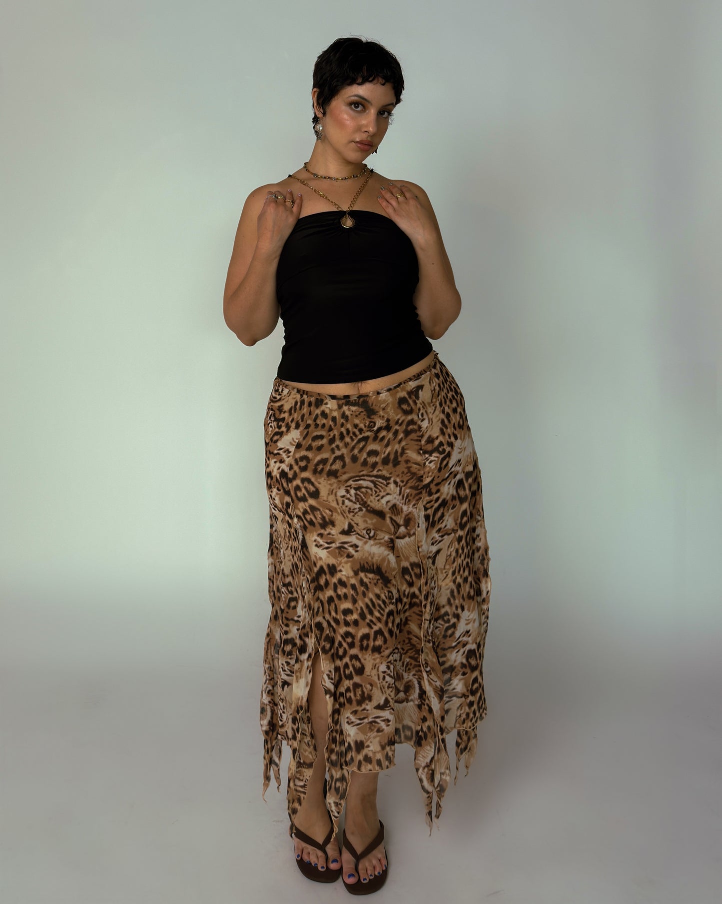 RARE Vintage H&M Silk Animal Print Skirt