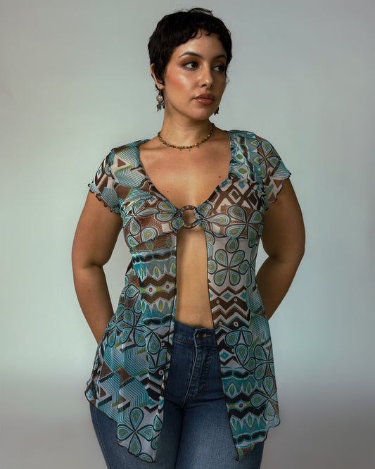 Vintage Sheer Top - size M/L