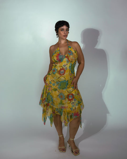 Vintage French Fairy Beaded Dress - L-XL