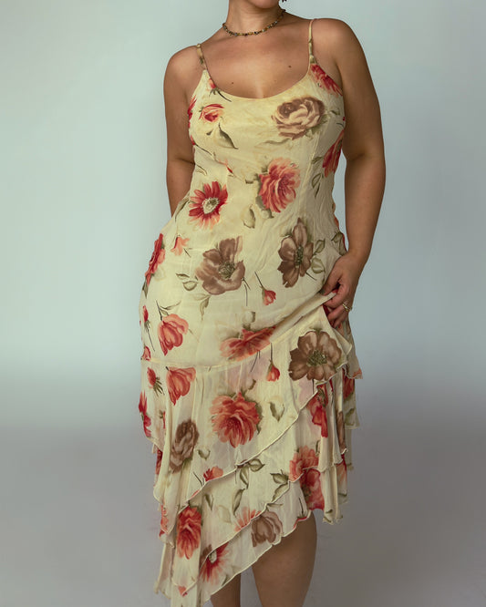 Spanish Vintage Floral Midi Dress - M-XL