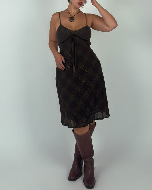 Dark Brown Slip Dress - M/L