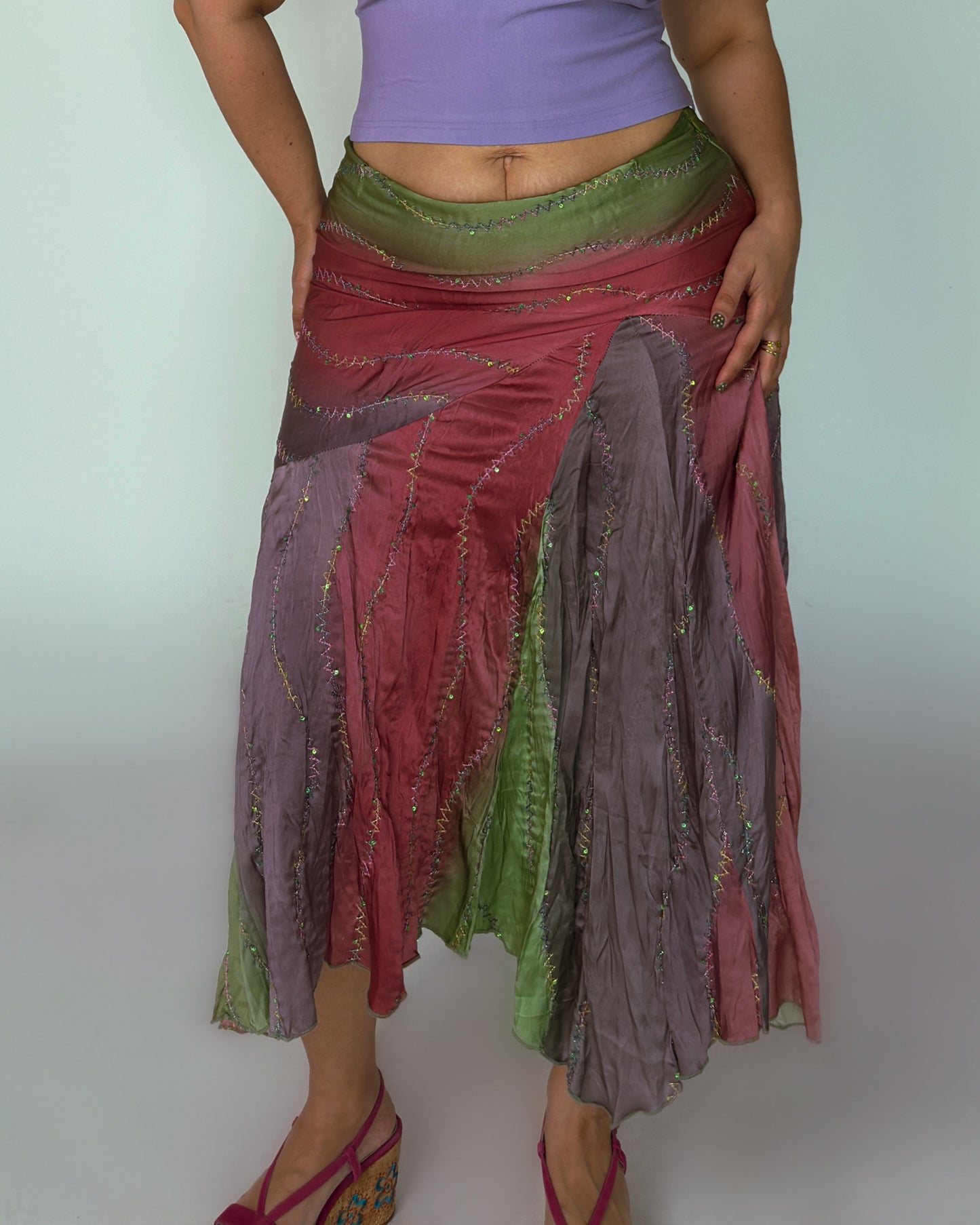 Vintage Fairy Midi Skirt - size L/XL