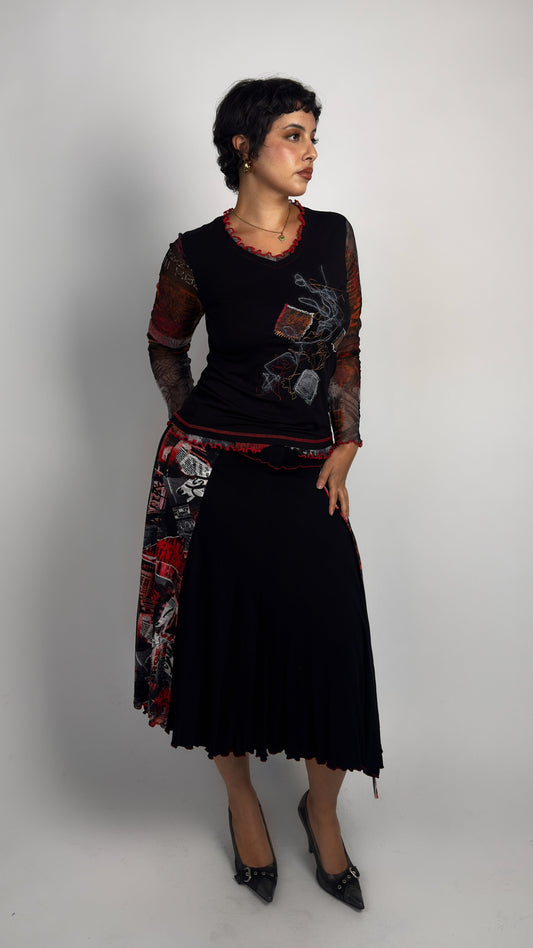 French Vintage Stretch Matching Set - M/L