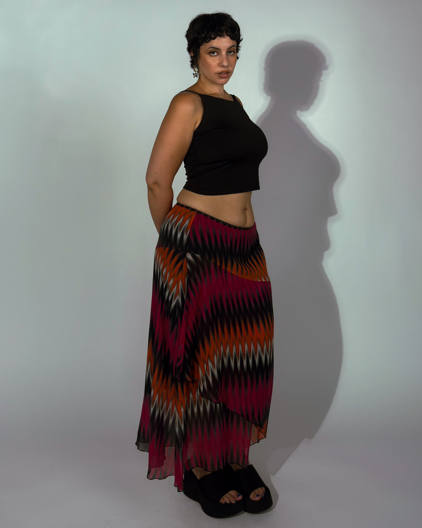 Vintage Marina Rinaldi Silk Skirt - size L-XXL