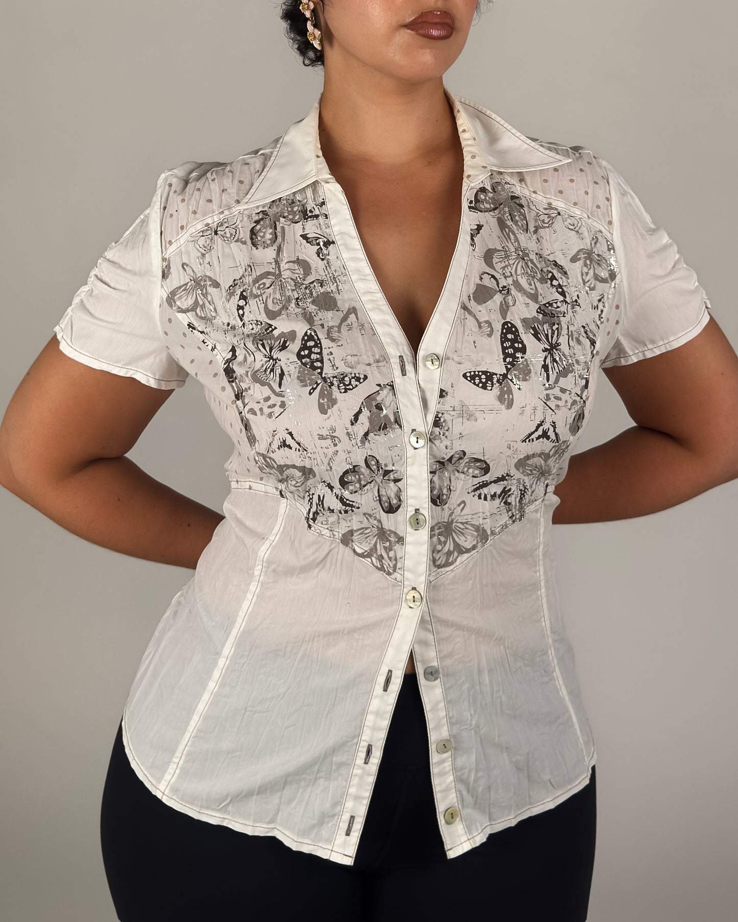 Y2K Butterfly Blouse - L/XL
