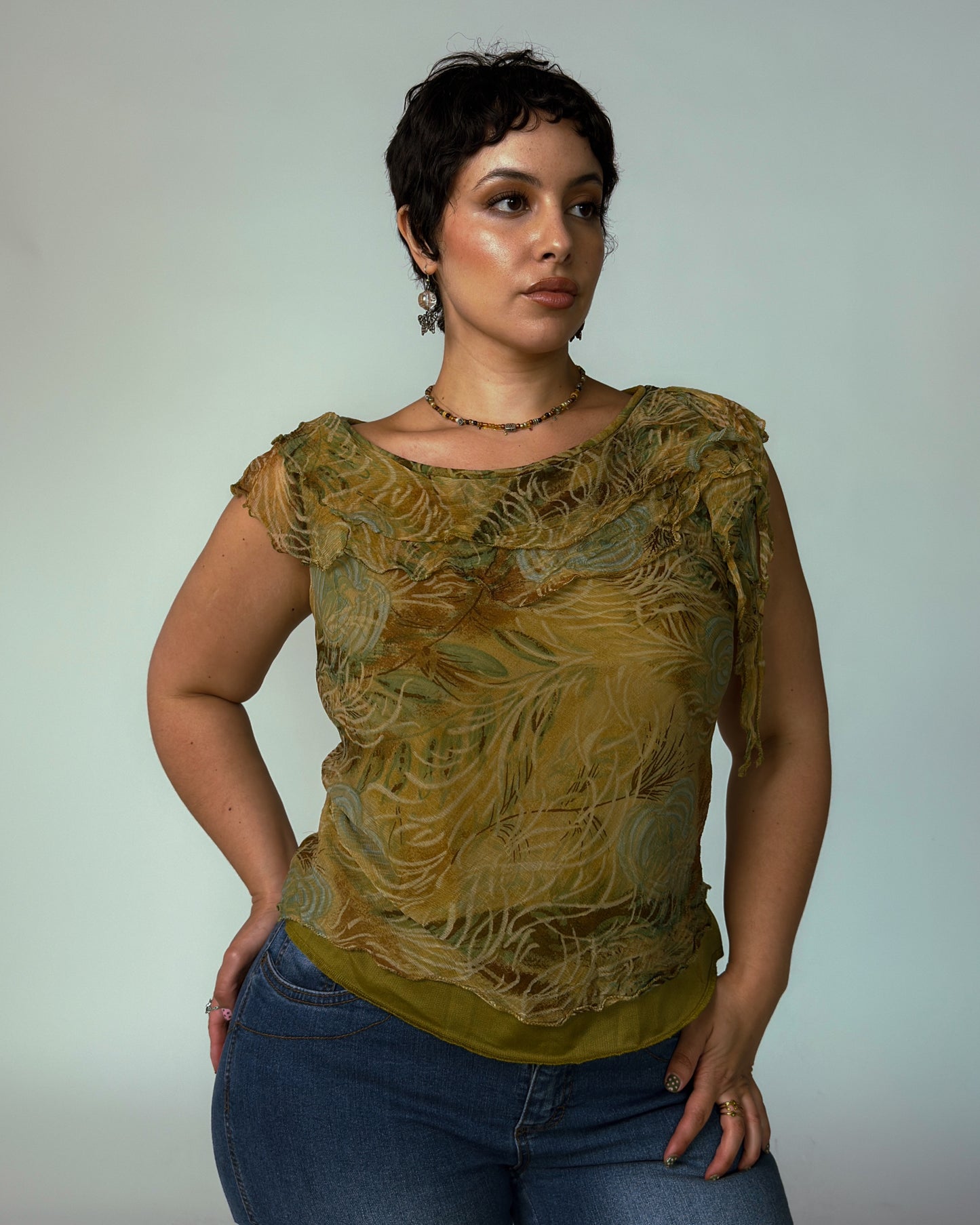 Vintage Stretch Mesh Top L-XL