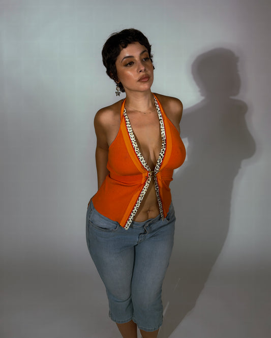 Vintage Roberto Cavalli Silk Blend Halter top - size M/L