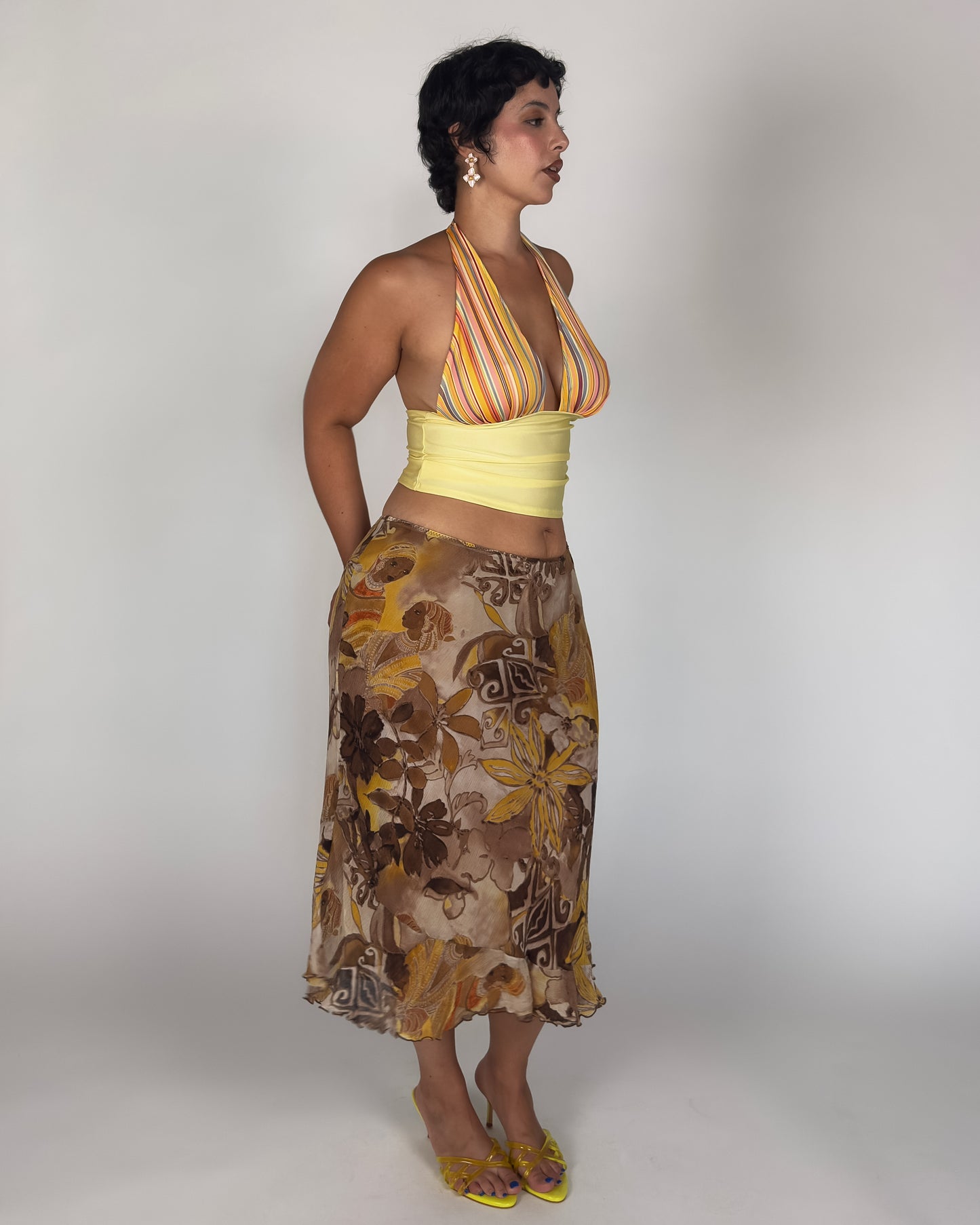 Silk Floral Skirt - L-XXL