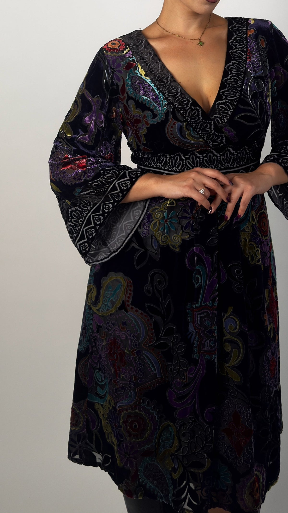 Rare Vintage Silk Derhy Velvet Dress - M/L