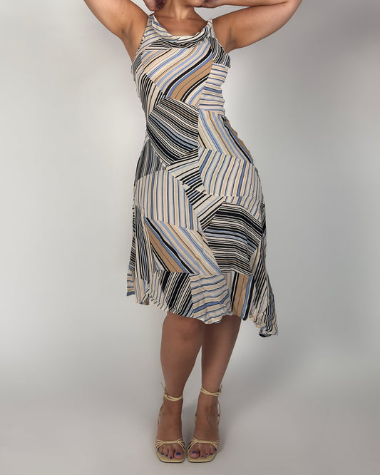 French Striped Midi Dress - M/L