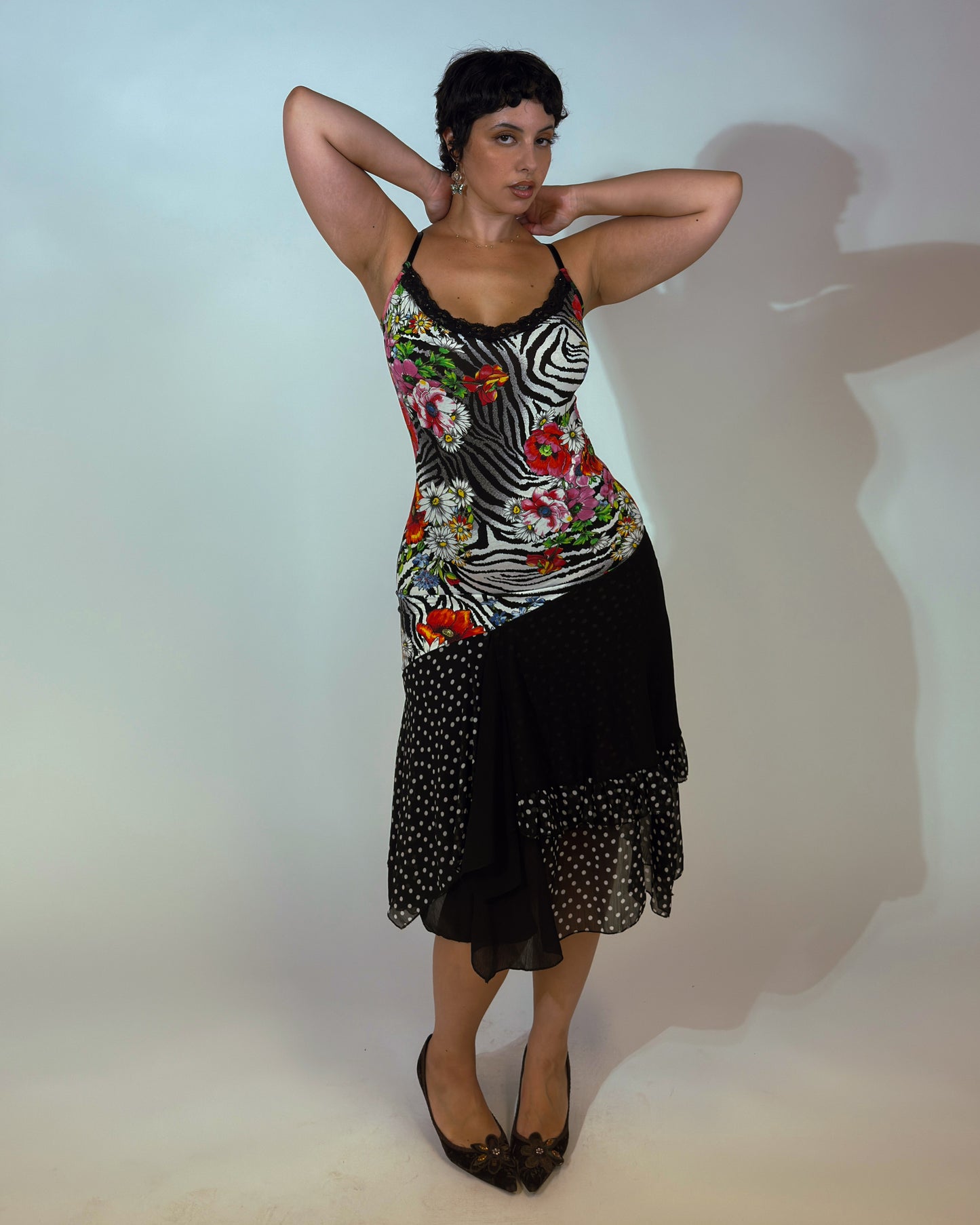 Vintage Stretch Zebra Print Dress - size M-XL