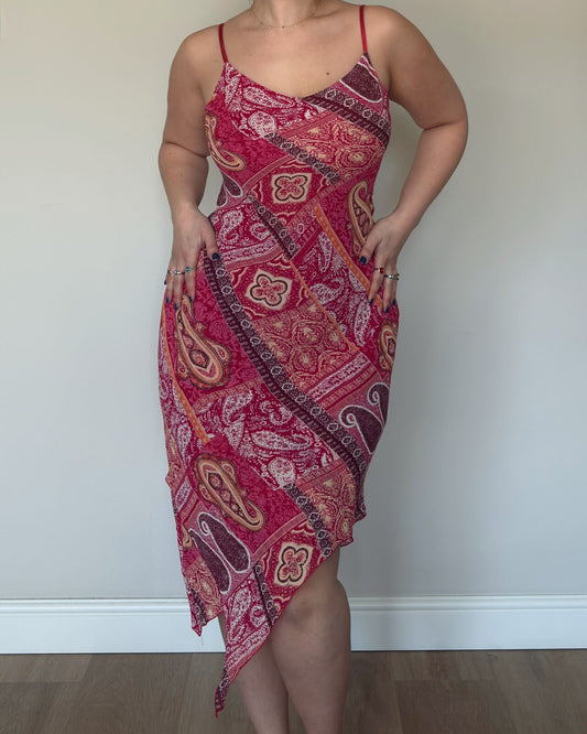 Patchwork Asymmetrical Dress – M/L