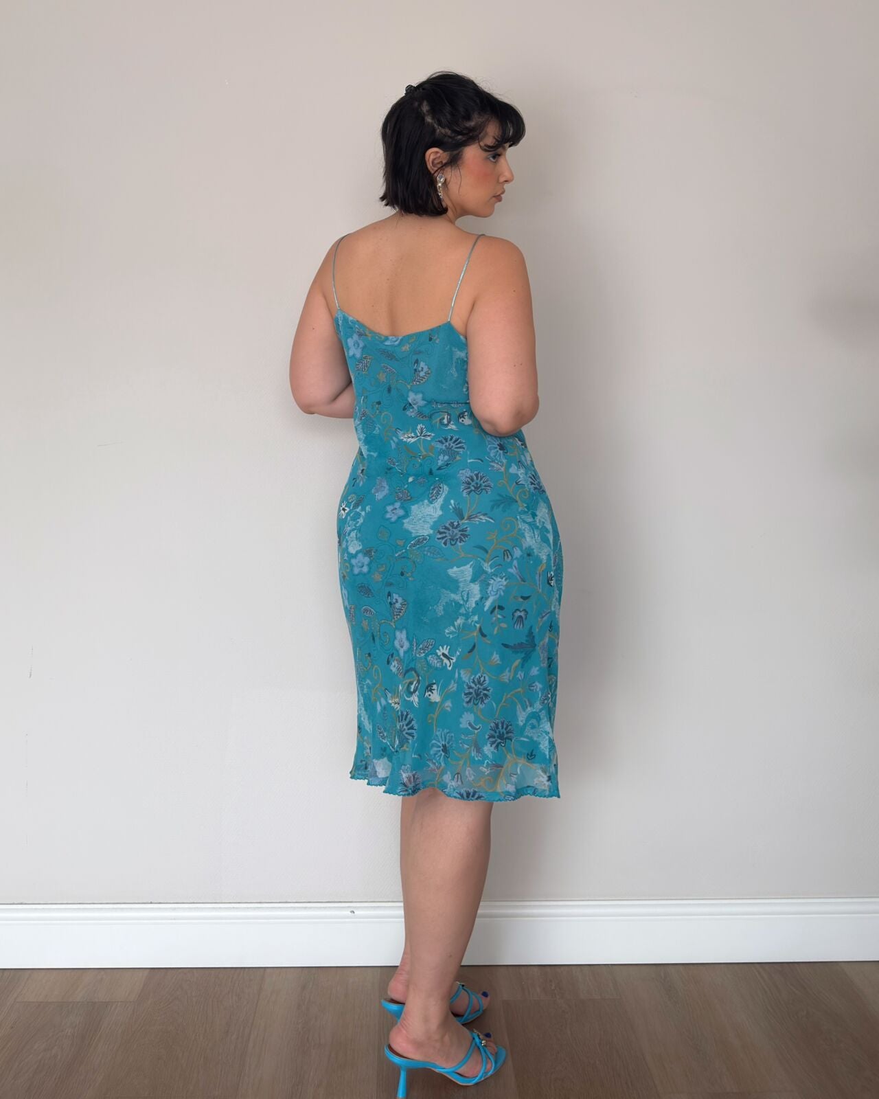 Teal Slip Dress – size L/XL