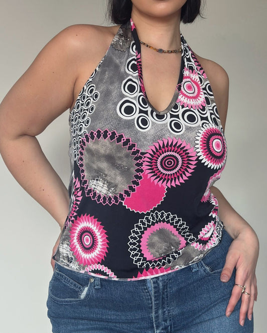 Y2K Retro Halter Top – size M-XL