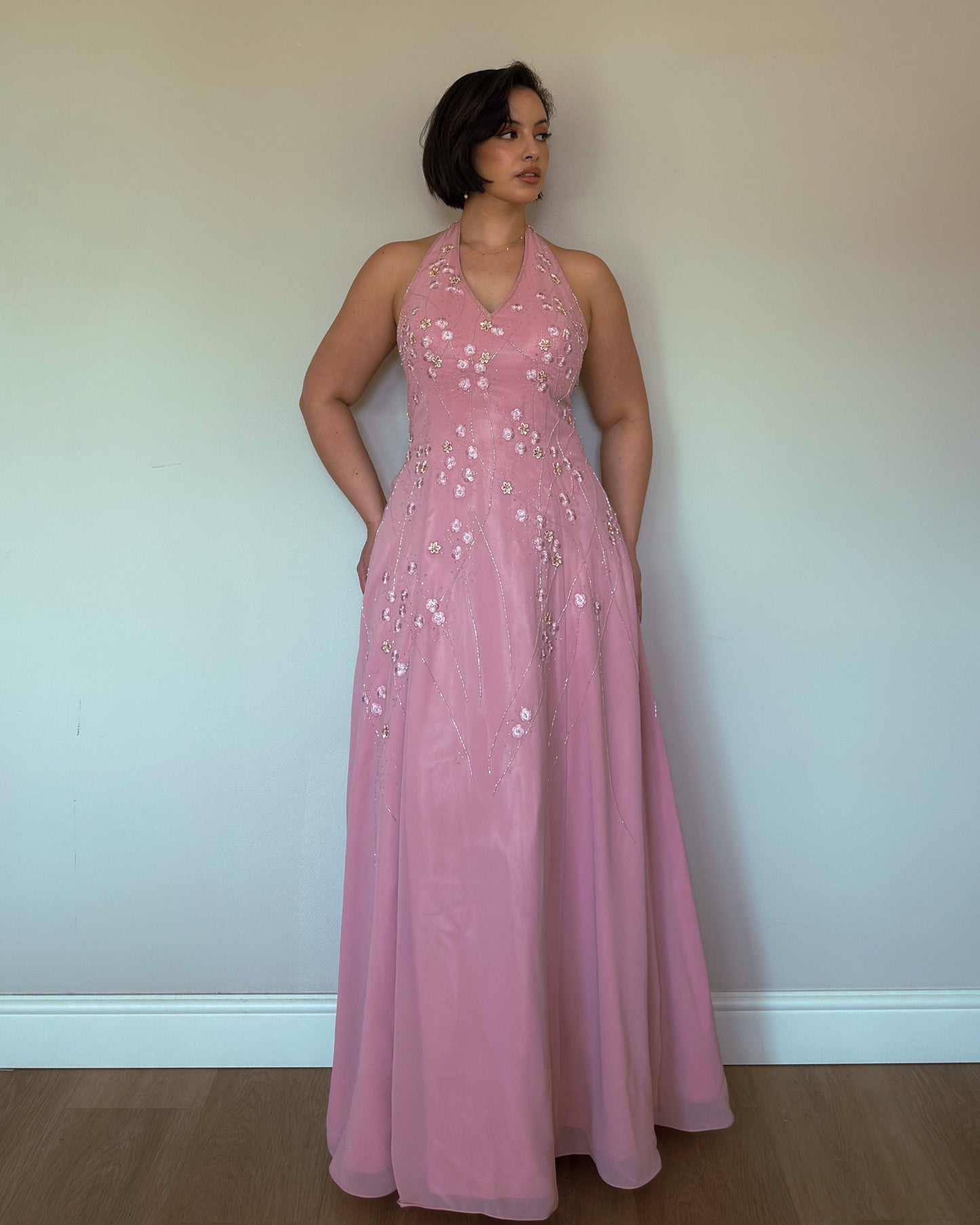 Blush Blossom Vintage Gown - size M/L