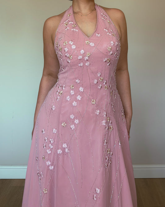 Blush Blossom Vintage Gown - size M/L