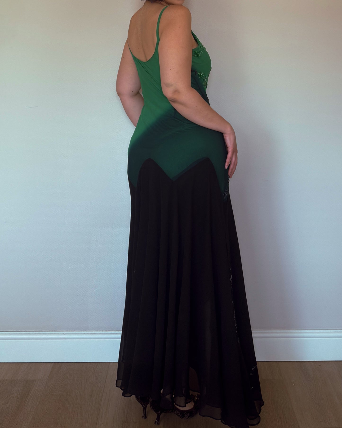 Emerald Noir Beaded Gown - size M-XL