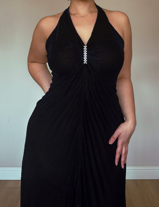 Midnight Navy Drape Gown - size M-XL