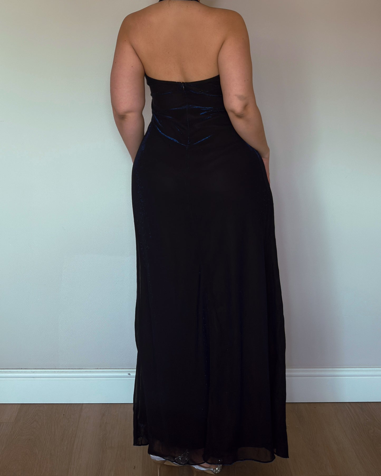 Midnight Navy Drape Gown - size M-XL
