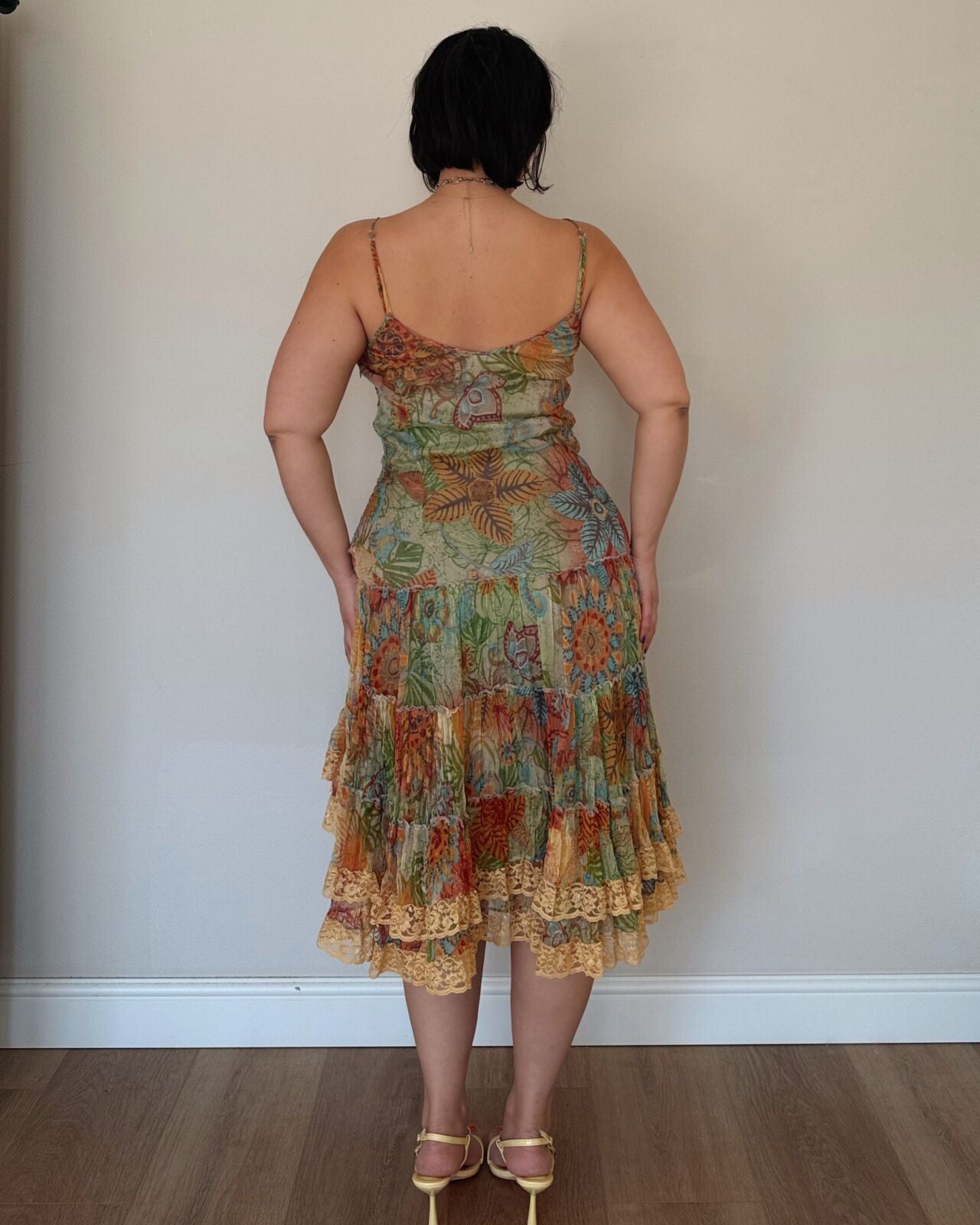 Vintage fairy floral midi dress