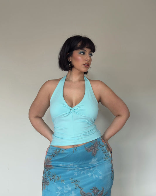 Blue Halter Top