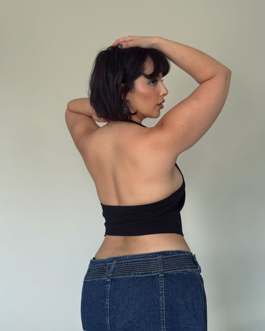 Black Halter Vest Top