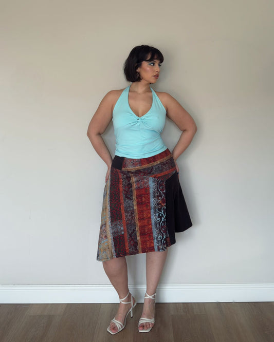 Patchwork A-Line Skirt