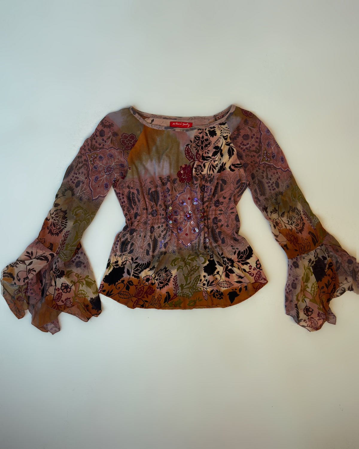 Vintage Derhy Beaded with Bell Sleeves - M/L