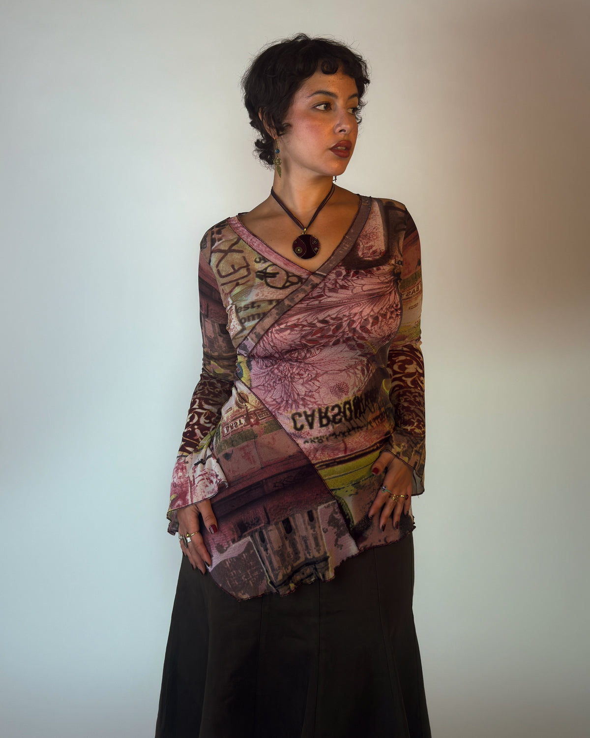 Patchwork Mesh Top - M-XL