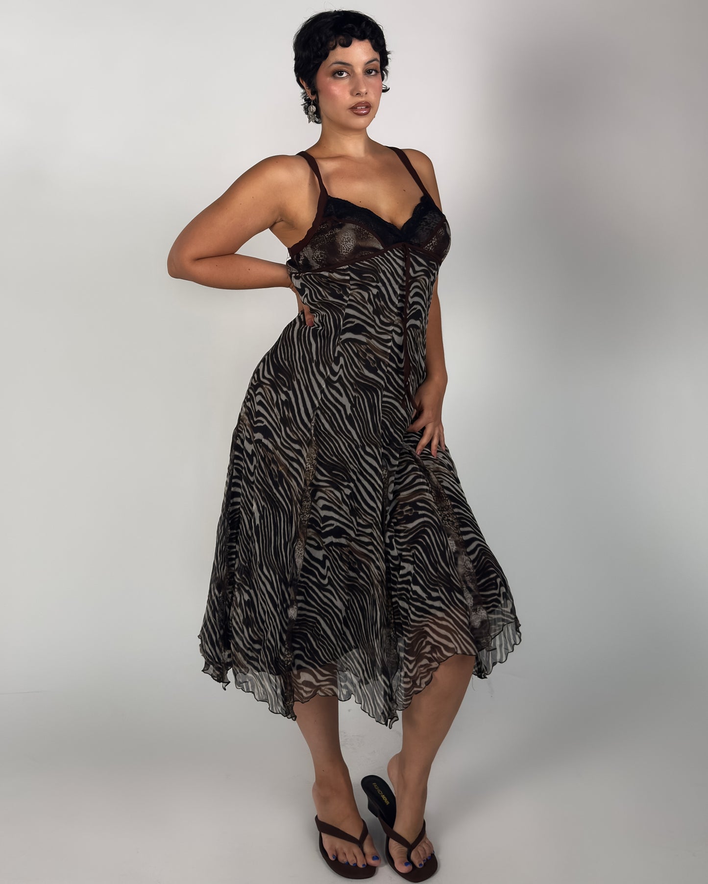 Italian Silk Zebra Dress - size M/L