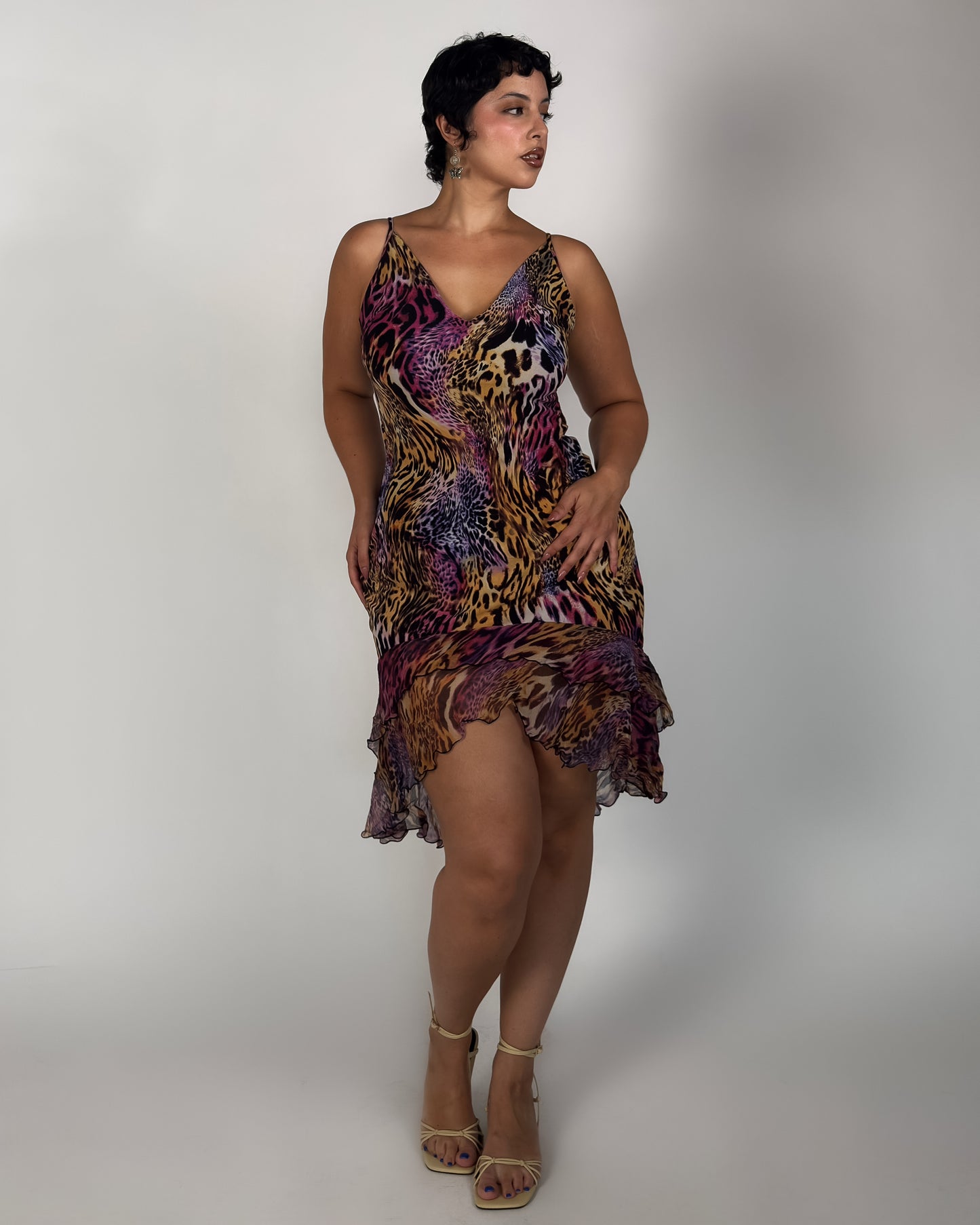 Silk Blend Stretch Dress -M-XL