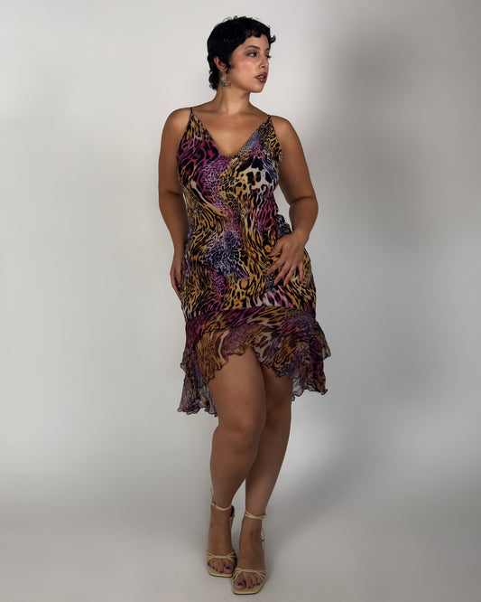 Silk Blend Stretch Dress -M-XL