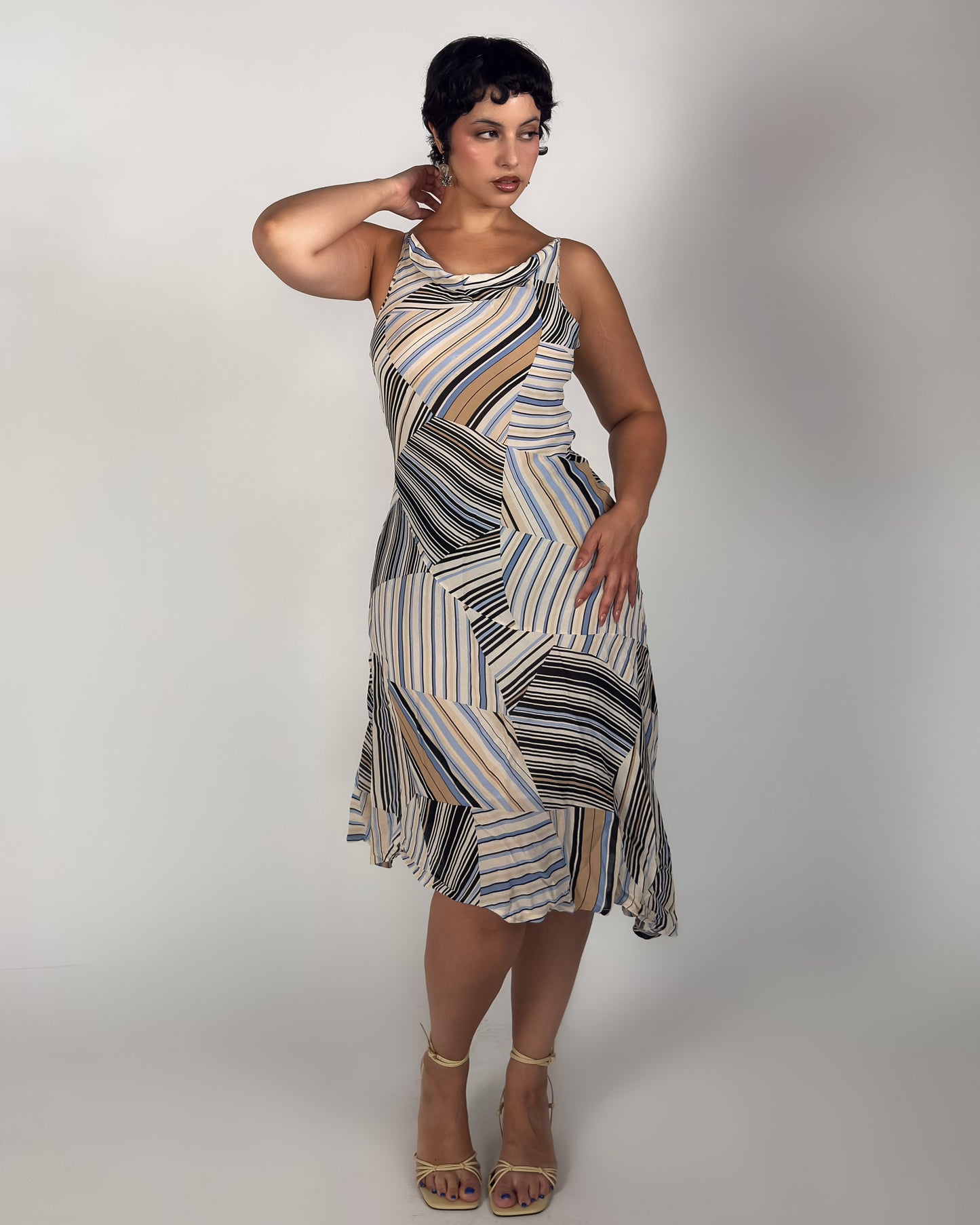 French Striped Midi Dress - M/L