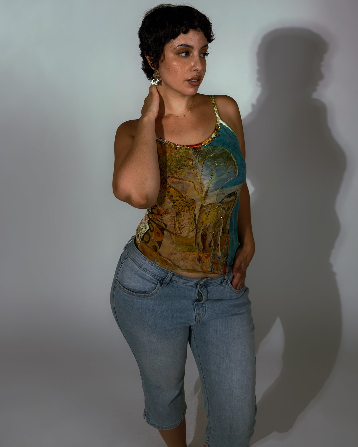 Vintage Derhy Beaded Top - size M/L