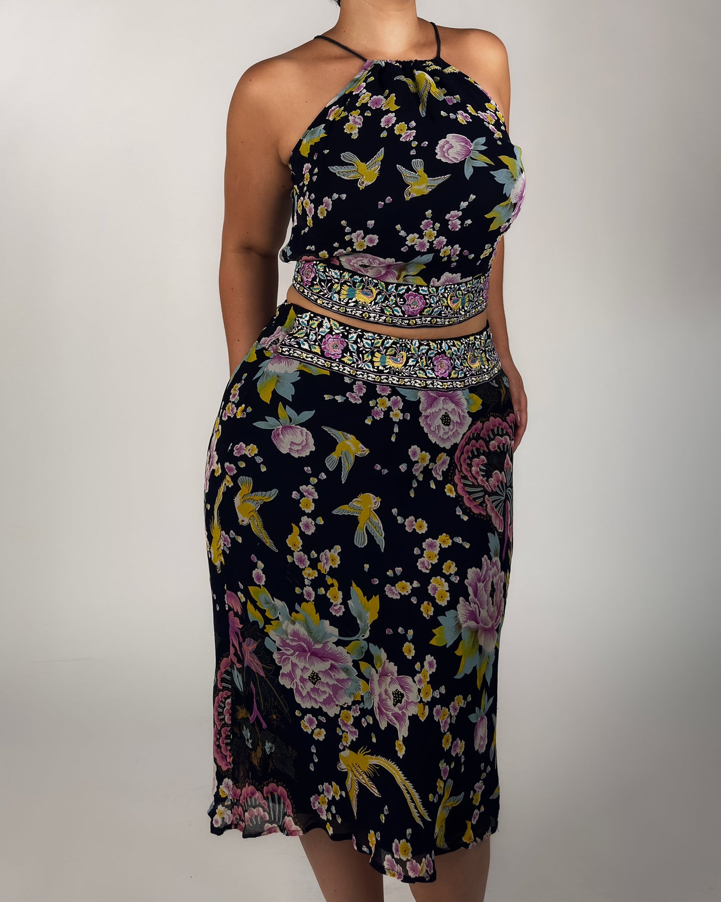Rene Derhy Embroidered Skirt Set - size M/L