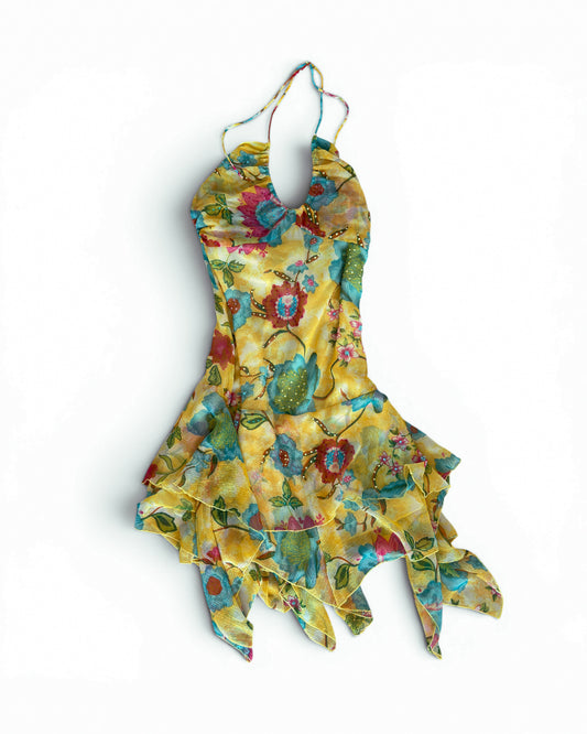 Vintage French Fairy Beaded Dress - L-XL