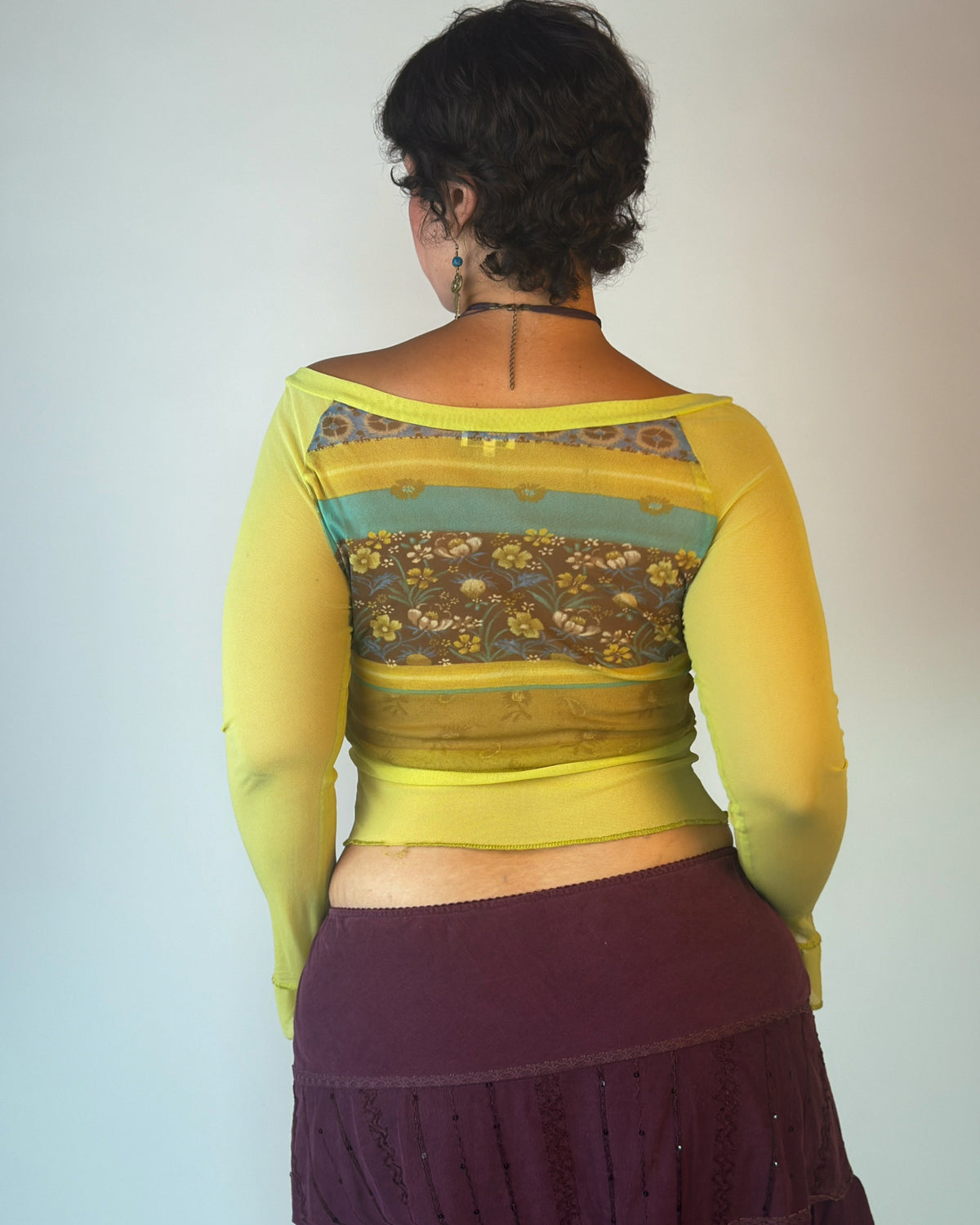 Chartreuse Mesh Top - M/L