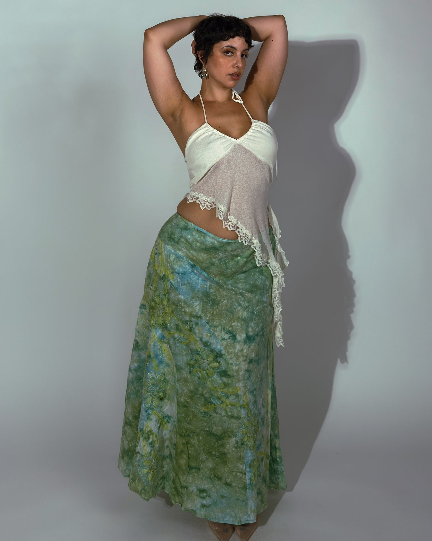 Vintage Embroidered Maxi Skirt - size XL/XXL