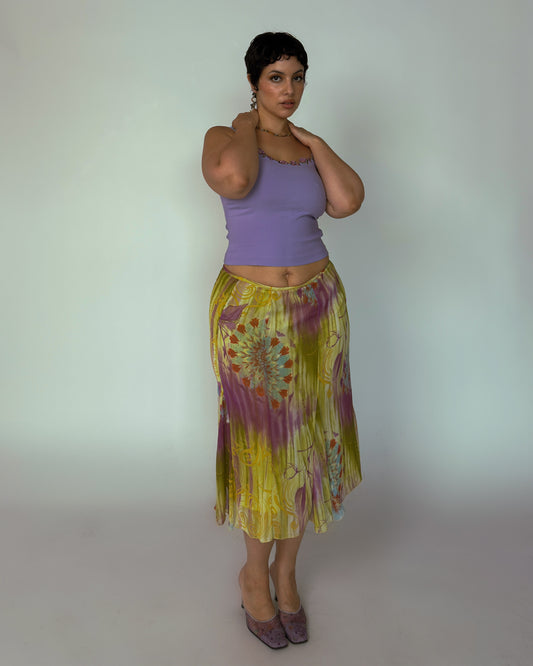 Vintage Chiffon Midi Skirt - size L/XL