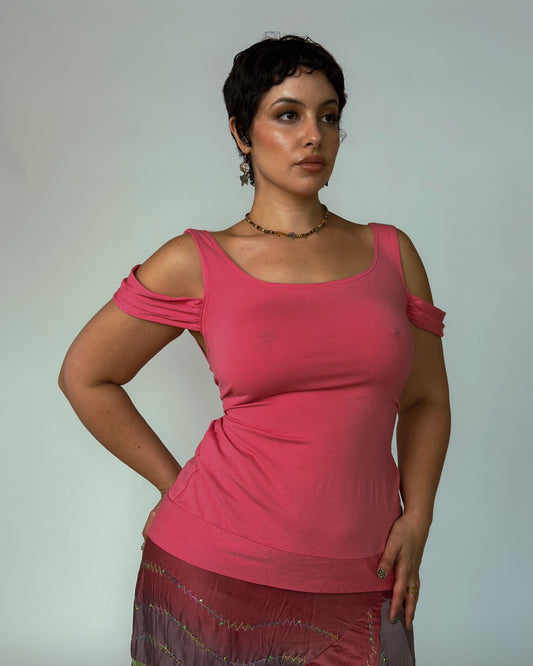 Baby pink Top with Tie-Back - size L-XXL